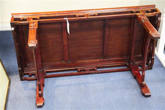 A Chinese hardwood low table, W.91.5cm H.40cm D.43.5cm